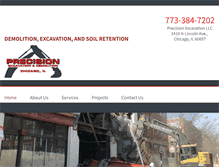 Tablet Screenshot of precisionexcavationllc.com